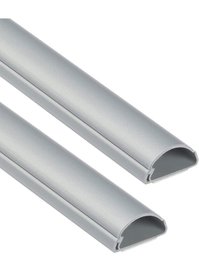Royal Apex 1 Meter Pvc Floor Trunking With Self Adhesive Red Sticker Wall Cord Cover Cable Concealer On-Wall Wire Cover Paintable Cable Management Pack Of 2 - Image 1