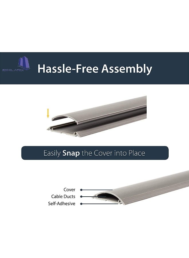 Royal Apex 1 Meter Pvc Floor Trunking With Self Adhesive Red Sticker Wall Cord Cover Cable Concealer On-Wall Wire Cover Paintable Cable Management Pack Of 2 - Image 4