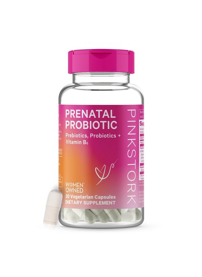 Pink Stork Prenatal Probiotics For Women Vitamin Supplement To Help Support Occasional Pregnancy Morning Sickness Digestion And Gut Health 30 Capsules 1 Month Supply  - Image 2