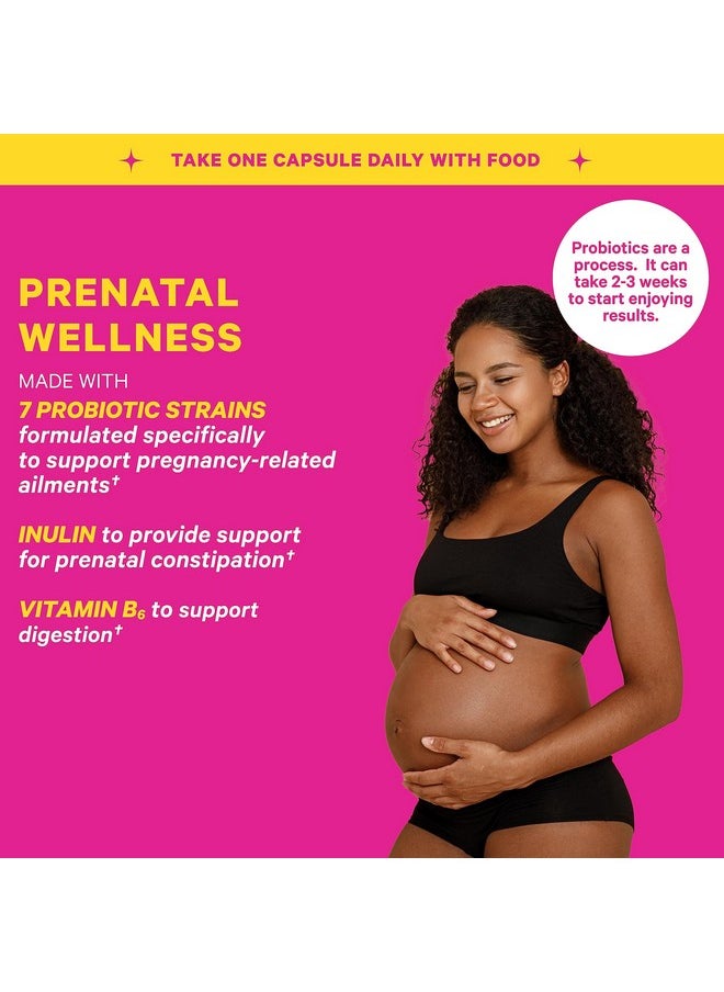 Pink Stork Prenatal Probiotics For Women Vitamin Supplement To Help Support Occasional Pregnancy Morning Sickness Digestion And Gut Health 30 Capsules 1 Month Supply  - Image 3
