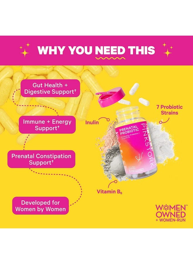 Pink Stork Prenatal Probiotics For Women Vitamin Supplement To Help Support Occasional Pregnancy Morning Sickness Digestion And Gut Health 30 Capsules 1 Month Supply  - Image 4
