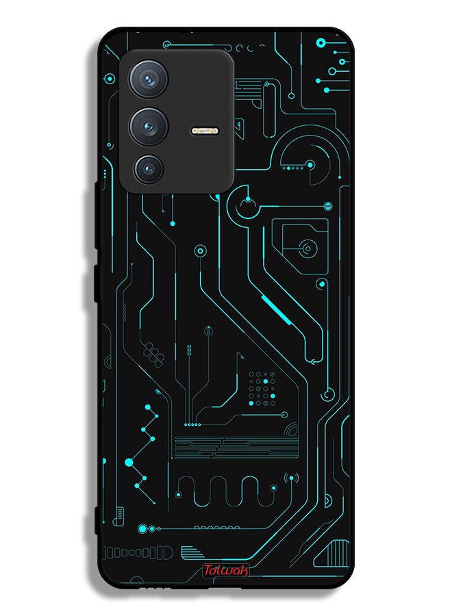 Tolwak Vivo V23 Pro 5G Protective Case Cover Digital Art Circuits Minimalism Multiple Display - Image 1
