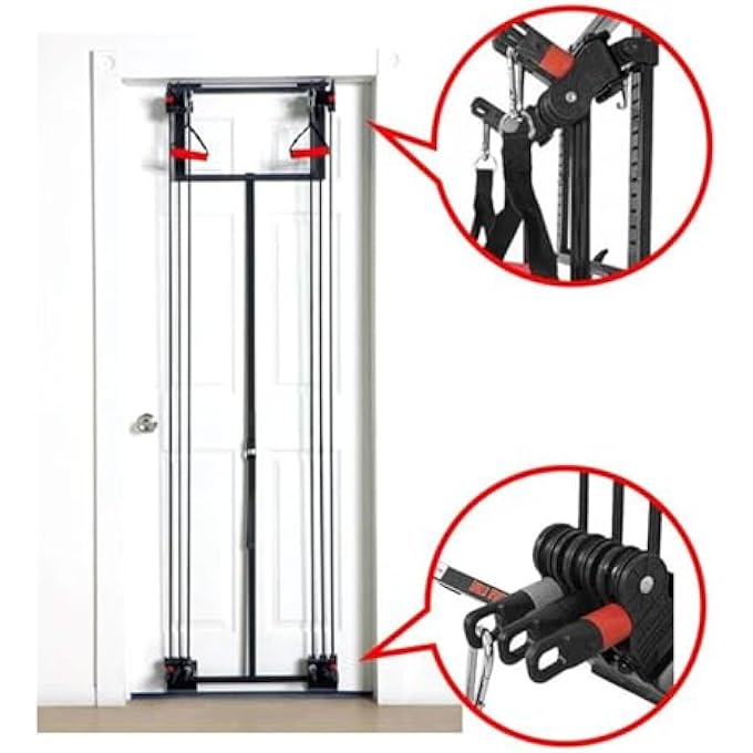 rayihni Tower 200 Door Gym | 95Kg Adjustable Resistance | 200+ Home Exercises | Strength Training Kit | Full Body Workout | Easy No-Screw Door Installation | Heavy-Duty Frame | Home & Gym Em-1816 - Image 4