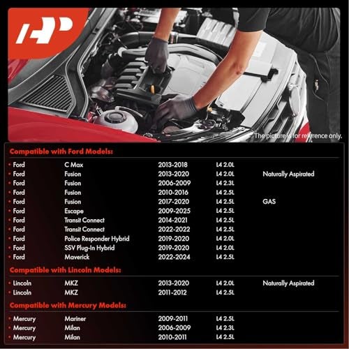 A-Premium Iridium Platinum Spark Plugs Compatible with Ford Escape 2009-2025, Fusion 2006-2020, C-Max, Maverick & Lincoln MKZ & Mercury Mariner, Milan, L4 2.0L 2.3L 2.5L, Pack of 4 - Image 2