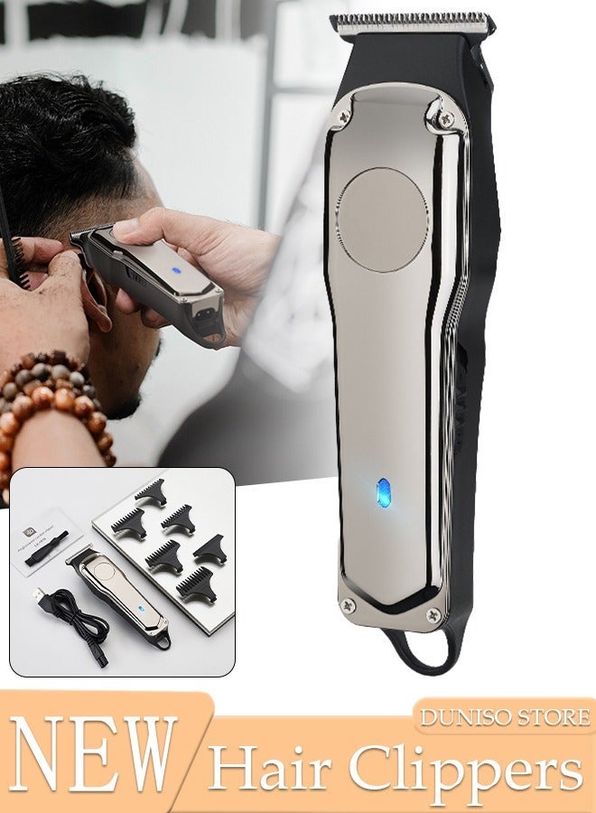 DUNISO Smart Hair Clippers Electric with 5 Kinds of Positioning Combs Turbo Motor Hair Cutting Kit Pro Mens Clippers, Cordless Rechargeable Hair Trimmer Set Professional Barbers Grooming Kit - Image 1