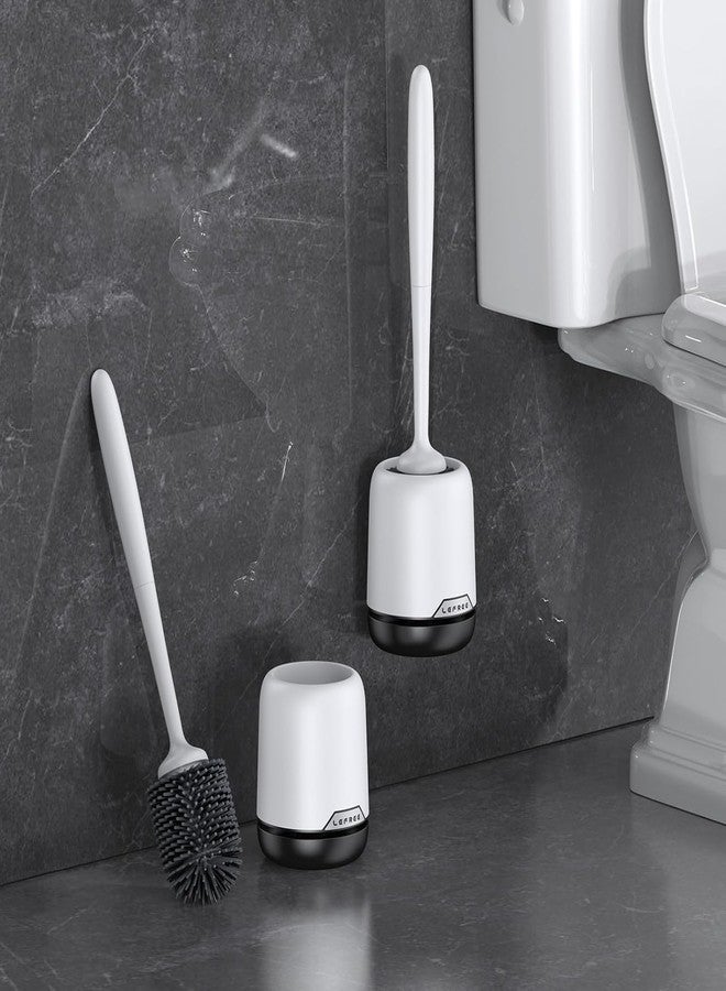 Lefree 2 Pack Silicone Toilet Bowl Brush and Holder Set with Ventilated Holder, Floor Standing & Wall Mounted Toilet Scrubber - Image 2