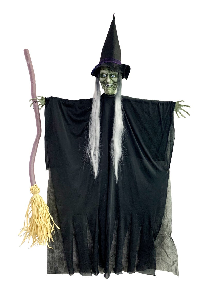 Party Magic - Hanging Witch Decoration with Light - Image 1