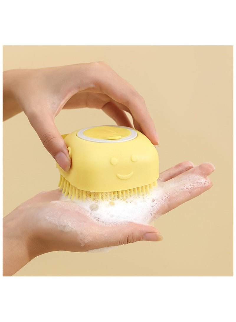ILovhaprty Yellow Soft Body Shower Gel Silicone Brush, Full Body Scrubber with Soap Nozzle for Bathing Silicone Exfoliating Brush, Bath Brush for Babies Children Women Men and Pets - Image 5