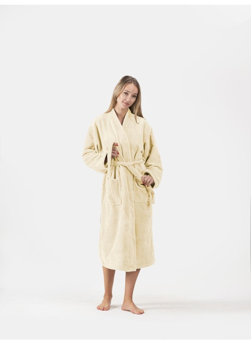 Ender Home Bathrobe Shalyaka Model Two Pockets Belted Triga Bathrobe  - Image 1