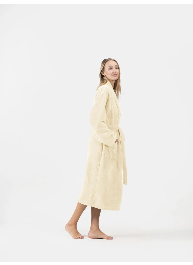 Ender Home Bathrobe Shalyaka Model Two Pockets Belted Triga Bathrobe