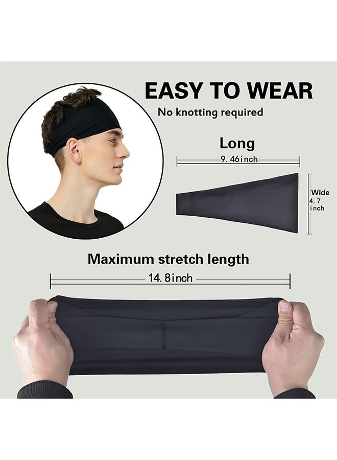 MXN 5 Pcs Sports Headband, Moisture Wicking Workout Headband, Running Headbands for Men - Image 2