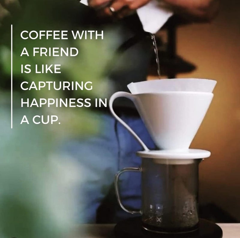 CAFEC 5 Packs of 100-Pack Cone-shaped V60 02 Style Universal 1 to 4 Cup Disposable Pour-Over Drip Coffee Paper Filter made of Eco-Friendly Refined Virgin Pulp (White) AC4-100W - Image 4