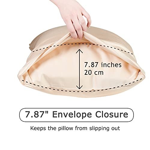 JOMO Anti Acne Pillowcase - King Size 36x20, Beige, Envelope Style - Oeko-TEX Certified - 75% Viscose Derived from Bamboo, 25% Modal for Smooth, Breathable, Moisture-Wicking Quality - Image 3