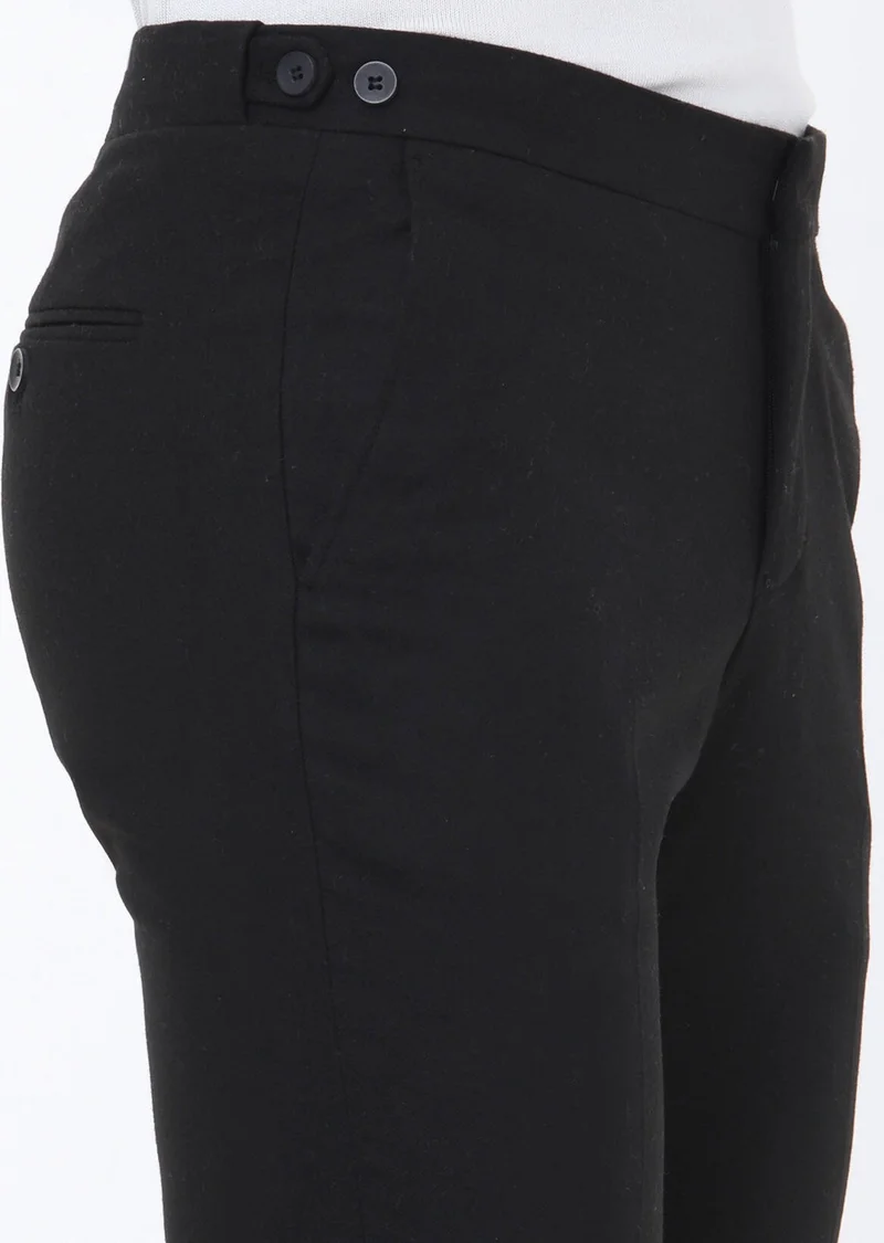 كيب Black Plain Woven Fitted Fit Classic Trousers