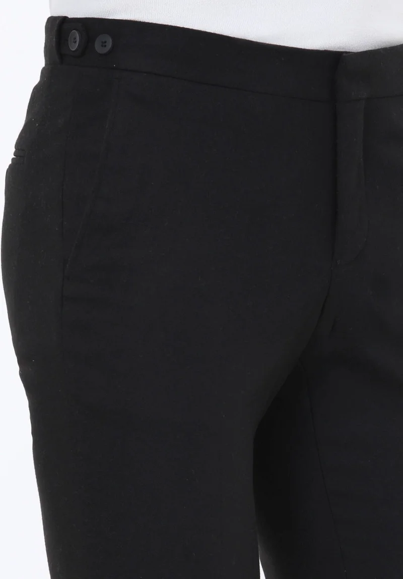 كيب Black Plain Woven Fitted Fit Classic Trousers