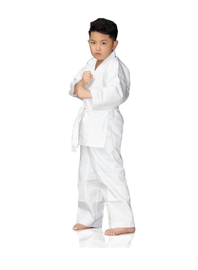 Generic Karate Uniform White Set Jacket Pant and Belt - Image 1