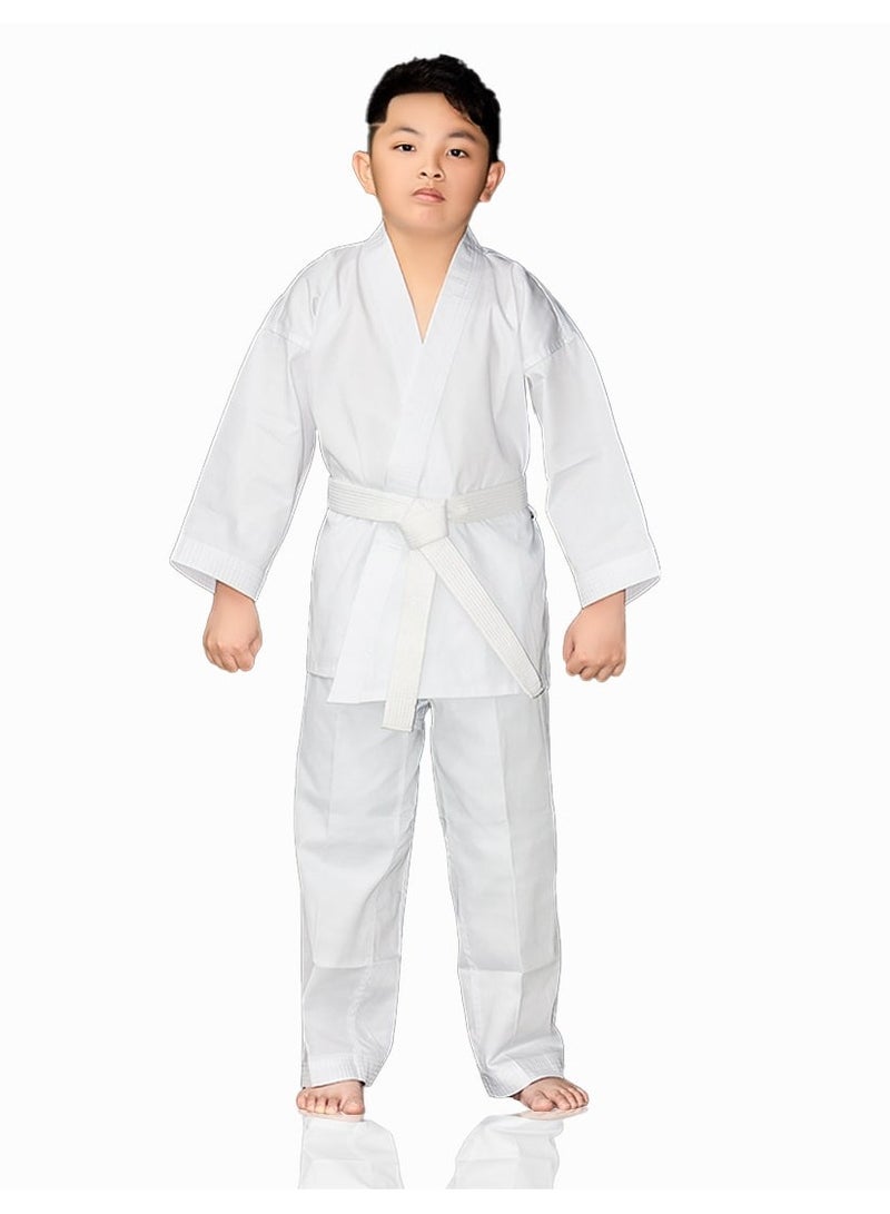 Generic Karate Uniform White Set Jacket Pant and Belt - Image 2