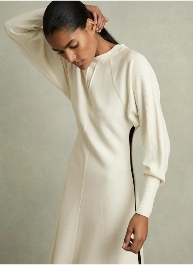 REISS Hybrid Woven Midi Dress