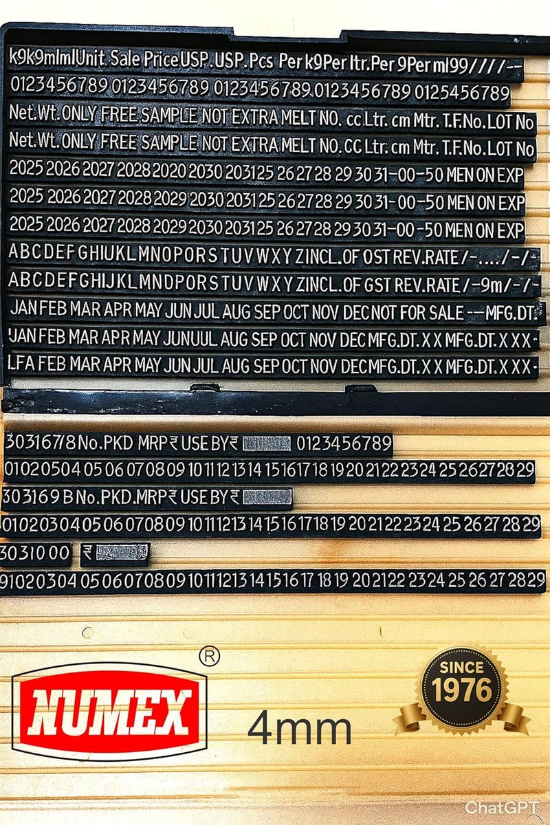 ACGL NUMEX (4MM) Batch Printing Machine (Batch NO., Packing Date, Expiry Date, MUXIMUM Retail Price, NET Weight, Quantity, Size, ETC.) Premium (4MM) - Image 4