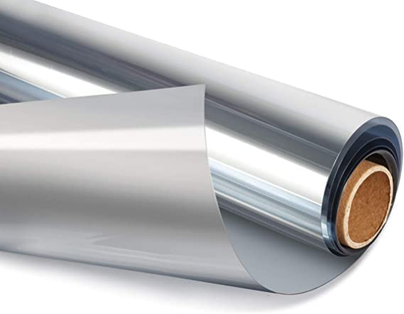 S-Sia Vendors-Good Purchase Good Care SIA VENDORS One Way Mirror Window Film Stained Vinyl Glass Self Adhesive Film Silver Heat Insulation Solar Window Tint Privacy for Home II Office Residential Area 50cm X 200cm
