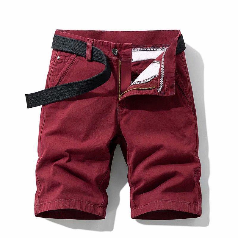 2025 Summer Solid Color Shorts Boys' Trendy Casual Straight-Leg Quarter Pants Slim Large Size Workwear Thin Medium Pants Trendy - Image 5
