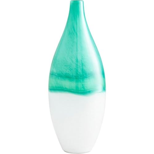 Cyan Design 09522 Extra Large Iced Marble Vase,Turquoise / White - Image 1