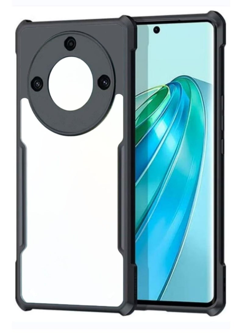 Alyashmac for Honor X9c Smart 5G Case, Ultra Thin Lightweight, Soft TPU Bumper, Acrylic Clear Back Cover Honor X9c Smart 5G, Black - Image 1