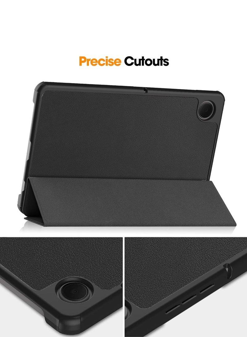 Wtech Samsung Galaxy Tab A9 Plus 5G 2023 (X216, X215, X210) 11.0 Inch Smart Flip Auto Awake/Auto Sleep Leather Texture with Pen Holder Case Cover - Black - Image 4