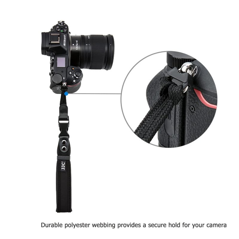 JJC Soft Camera Hand Strap Wrist Strap for Canon Rebel T7 T6 T8i SL3 90D EOS R R10 RP M50 M6 Nikon D3500 D750 Z5 Z6 Z7 Z8 Z50 Z30 Zf Sony ZV-E1 A6000 A6100 A6400 A6700 A7 A7S Fuji X-T5 X-T4 X-T30 X-E4 - Image 5