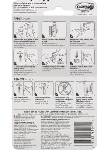 Command Command Plastic Medium Utility Wall Hooks Up To 13Kg Heavy Duty Holds Strongly Reusable Adhesive Hooks For Wall MultiSurface Damage Free Hooks For Hanging White 2Hooks 4 Stripss  - Image 3