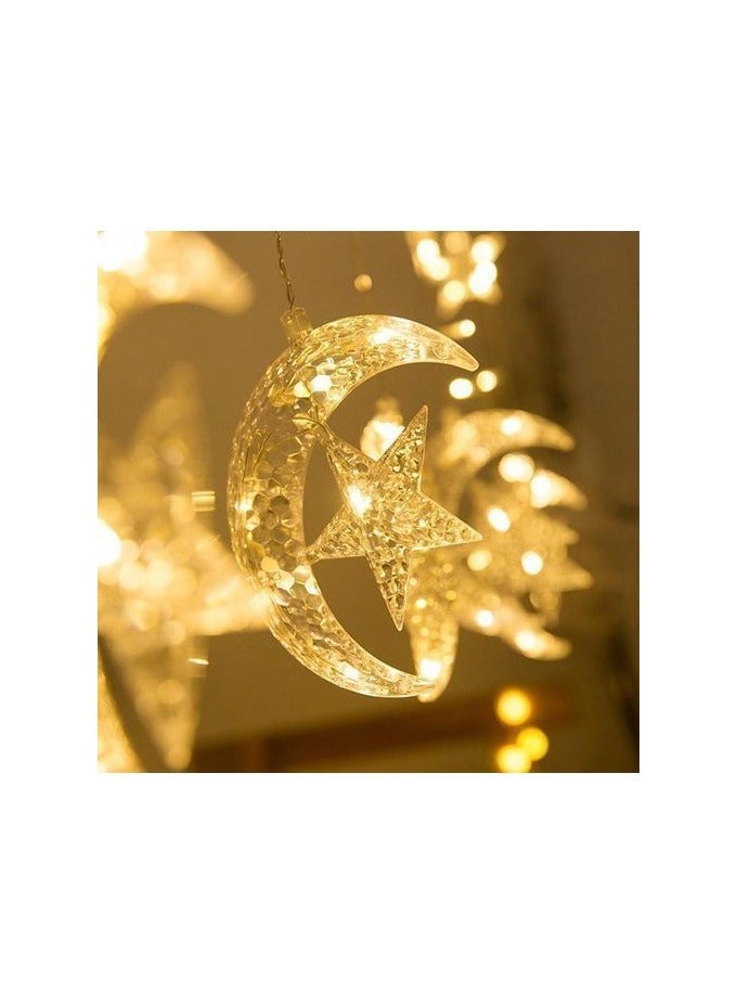أضواء LED الزخرفية على شكل هلال و نجمه - إضاءة دافئة للتزيين. - Image 1