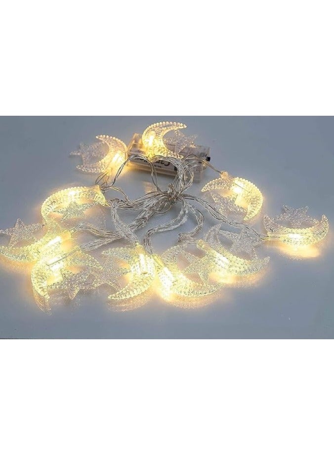 أضواء LED الزخرفية على شكل هلال و نجمه - إضاءة دافئة للتزيين. - Image 2