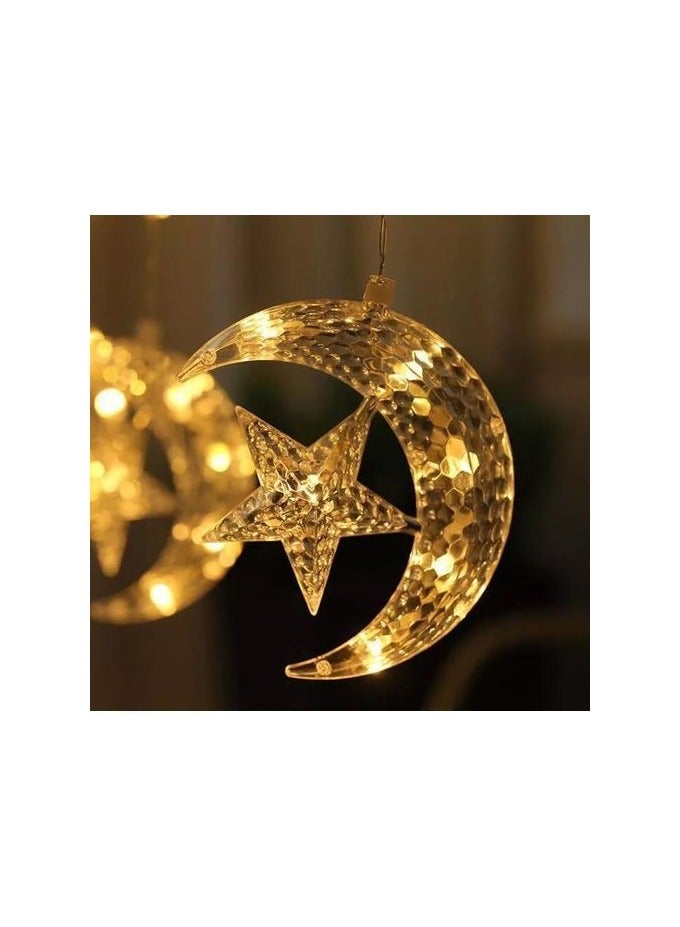 أضواء LED الزخرفية على شكل هلال و نجمه - إضاءة دافئة للتزيين. - Image 5