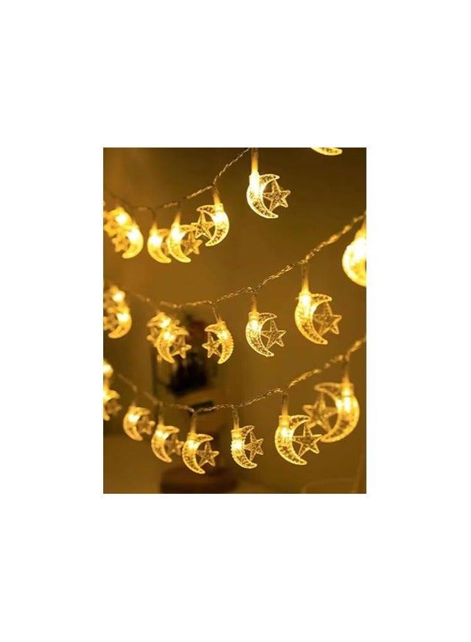 أضواء LED الزخرفية على شكل هلال و نجمه - إضاءة دافئة للتزيين. - Image 3