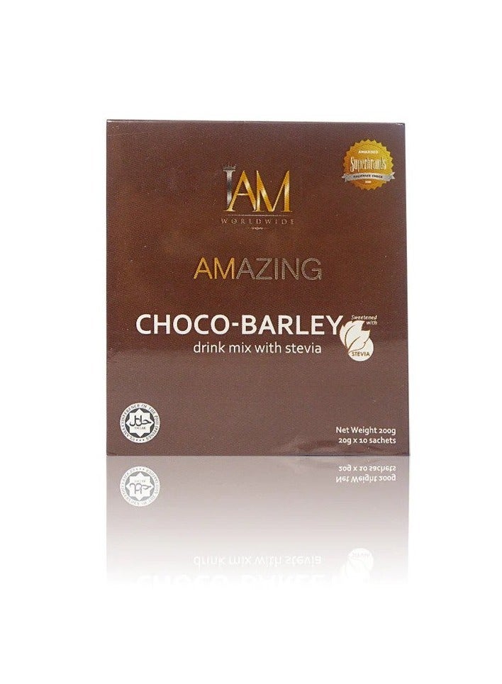 IAM Amazing Choco Barley Drink Mix with Stevia, Enriched with Fiber and Protein, Maintain Body Strength, Immunity Boost, Energy Enhancement, Antioxidant Power and Rejuvenating Effects, 200g. - Image 1