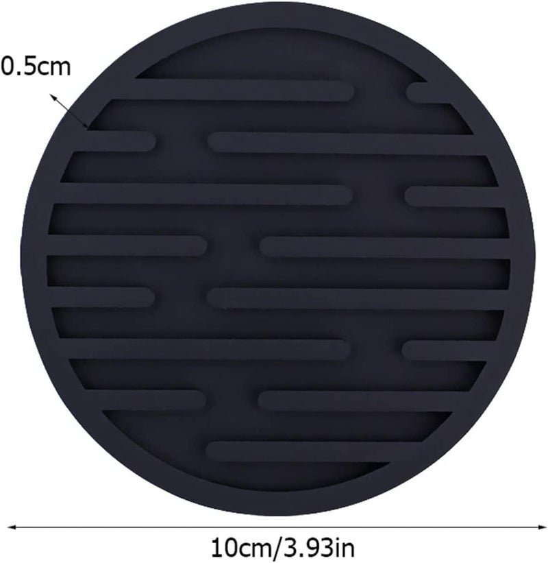 MosQuick® Silicone Coaster Set of 4 Silicone Pot Holder Drink Coasters Perfect Tea Coasters for Dining Table for Hot Pots All Type of Glasses Mugs Beer Whisky Coasters hot and Cold - Black - Image 3