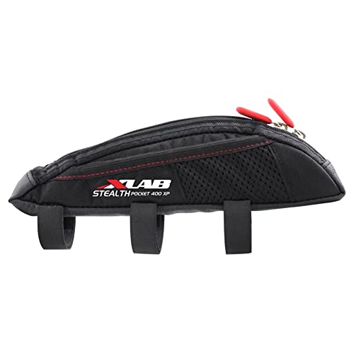XLAB Stealth Pocket 400 XP – Strap Mounted Aerodynamic Top Tube Bag with Exterior Mesh Pockets for Triathlon and Gravel Bikes - Image 1