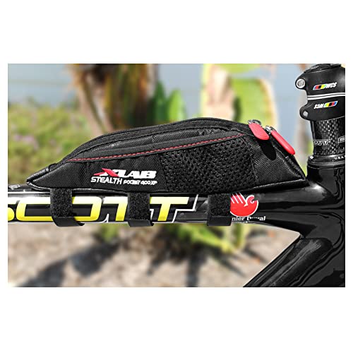 XLAB Stealth Pocket 400 XP – Strap Mounted Aerodynamic Top Tube Bag with Exterior Mesh Pockets for Triathlon and Gravel Bikes - Image 3