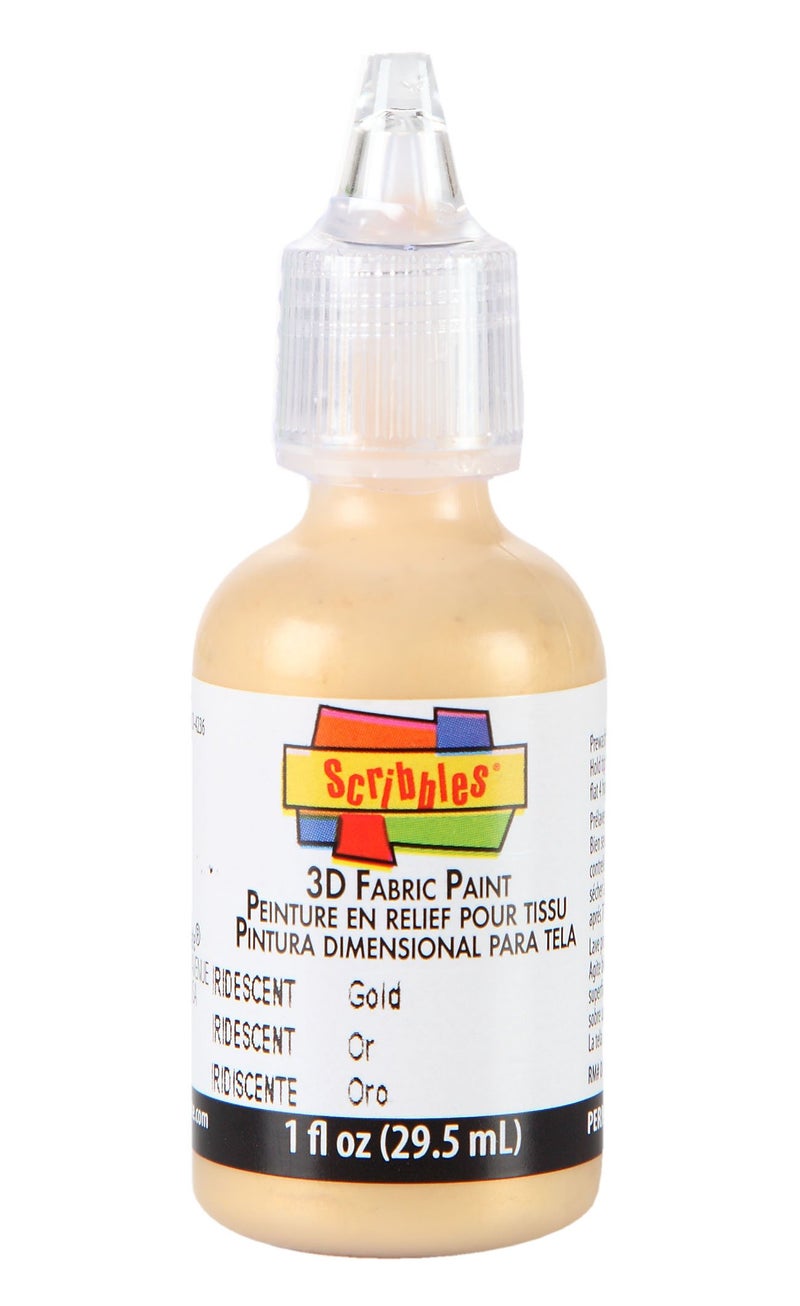 Scribbles 54224 Fabric Paint, 1 Fl Oz (Pack of 1), Gold Iridescent - Image 1