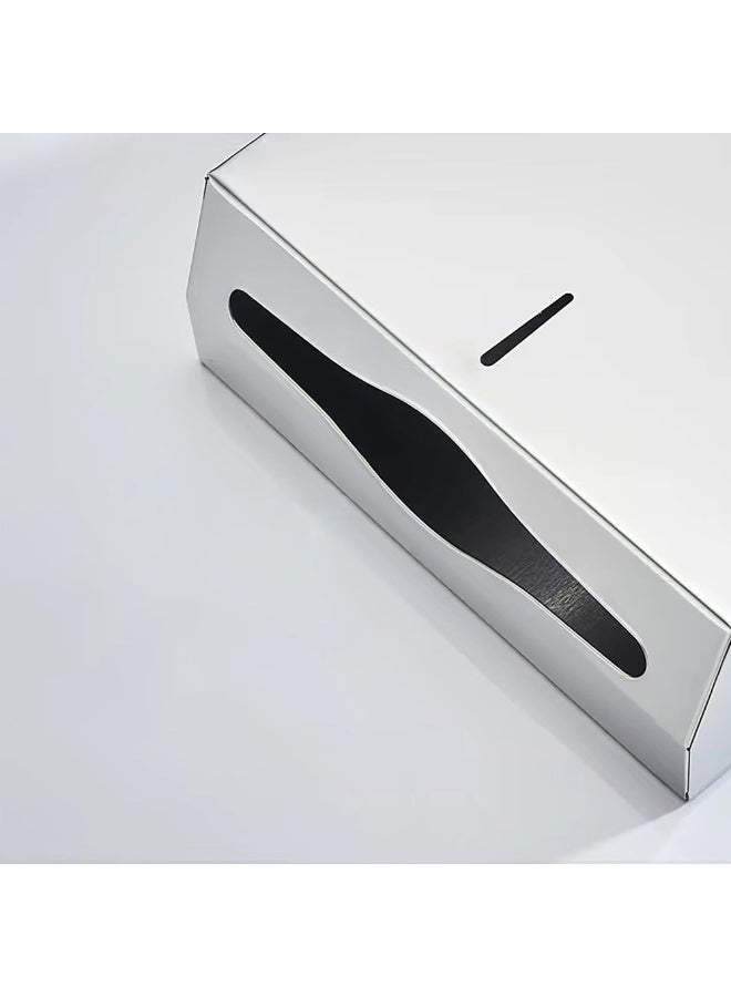 Paper Towel Dispenser, Stainless Steel Hand Towel Dispenser, Lockable, Has a Mirror Effect, Wall-Mounted Tissue Dispenser, for Folded Towels for 250 to 400 Paper Towels - Image 2