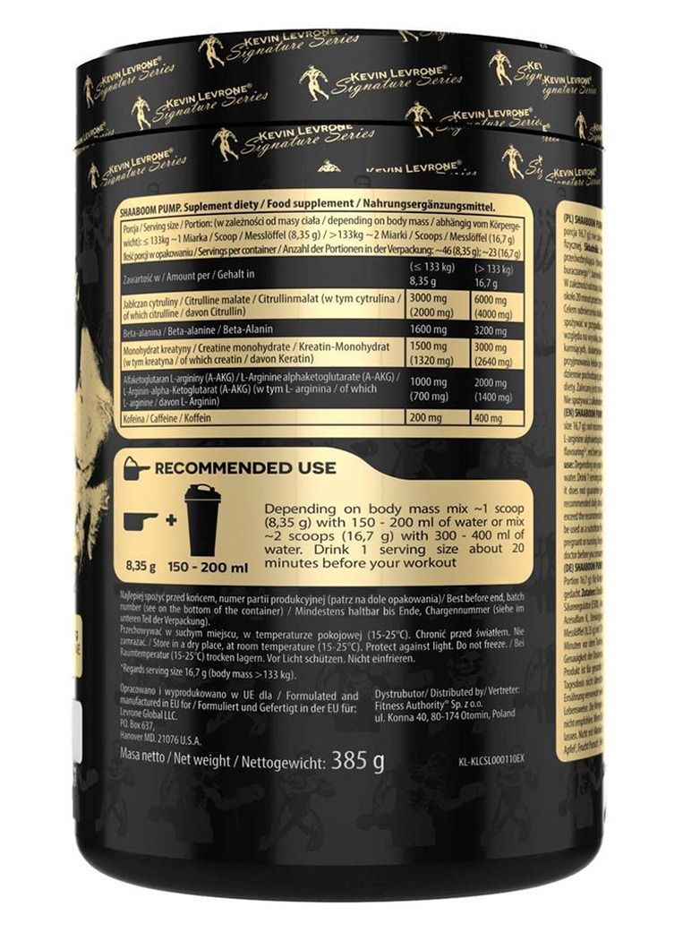 كيفين ليفرون مضخة كيفن ليفرون شعبوم قبل التمرين 44 حصة - Image 2