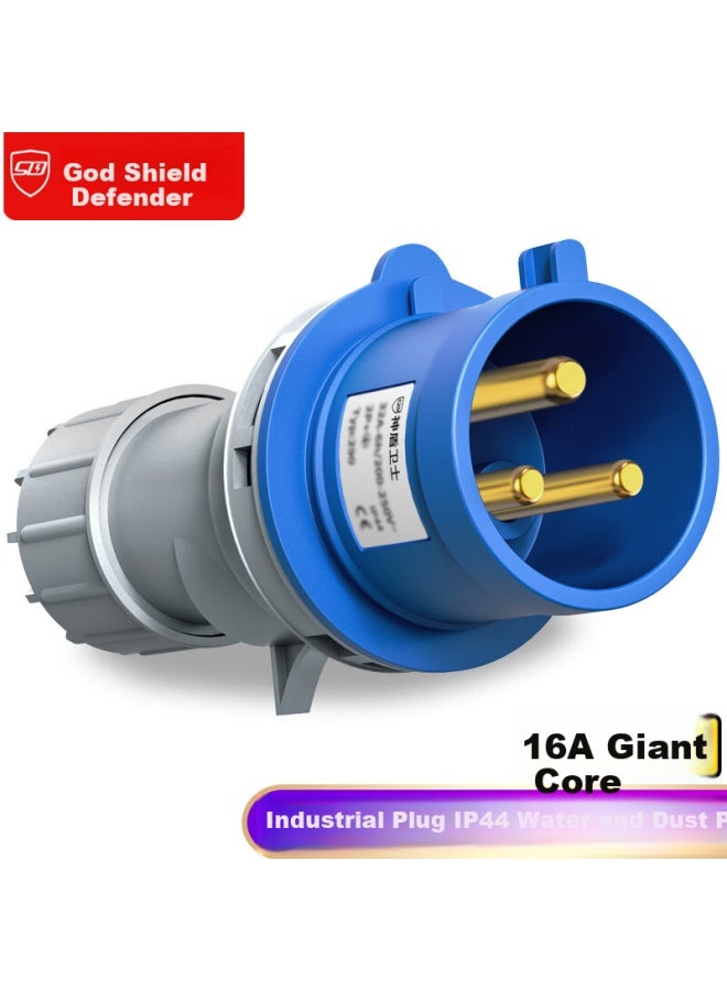 Sdws Industrial Plug Connector, 16a Three-phase 3-pin, Ip44 Waterproof, For Computer Room Pdu Power Cable, Special Aviation Socket Coupler, Male Head Spc4316 - Image 1