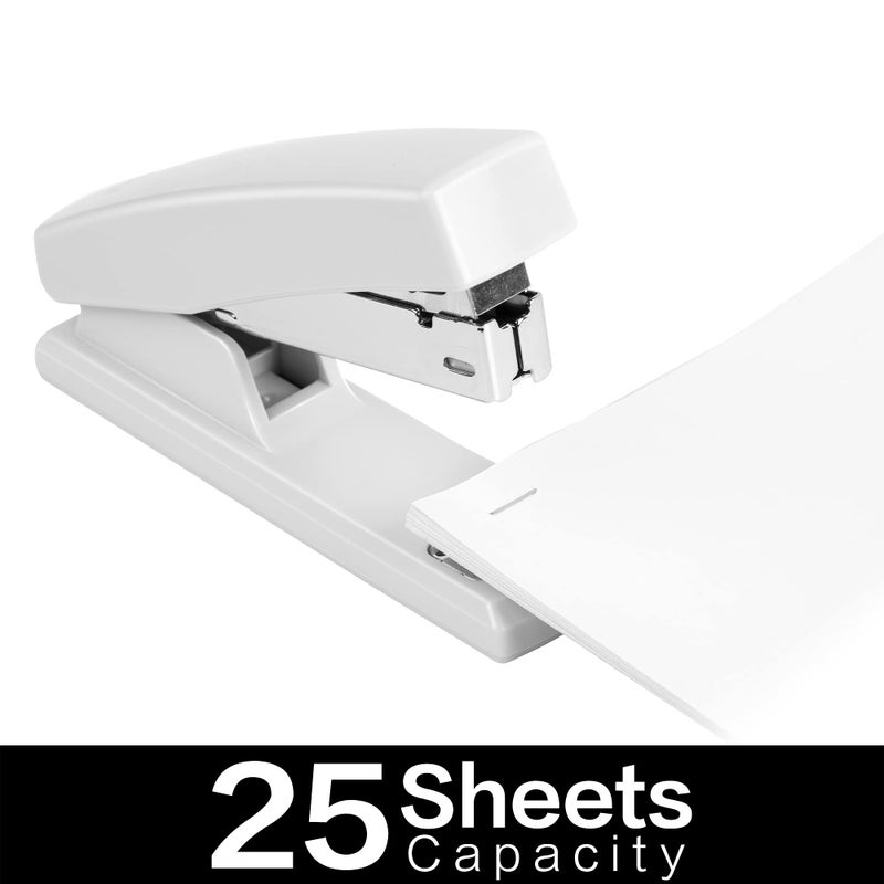 Deli Stapler, Desktop Staplers with 640 Staples, Office Stapler, 25 Sheet Capacity, White - Image 3