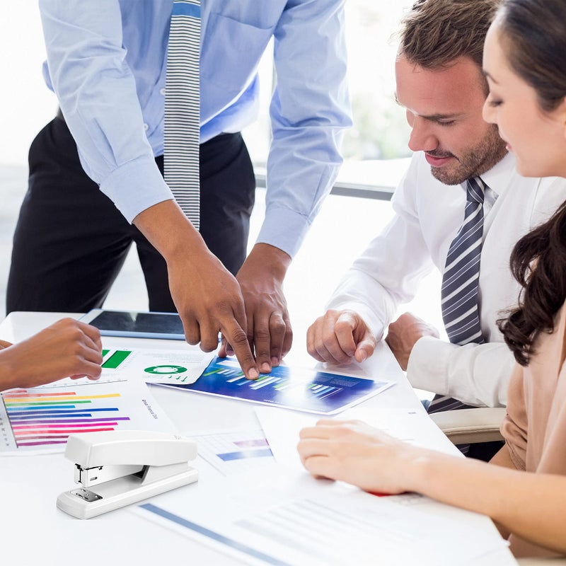 Deli Stapler, Desktop Staplers with 640 Staples, Office Stapler, 25 Sheet Capacity, White - Image 2