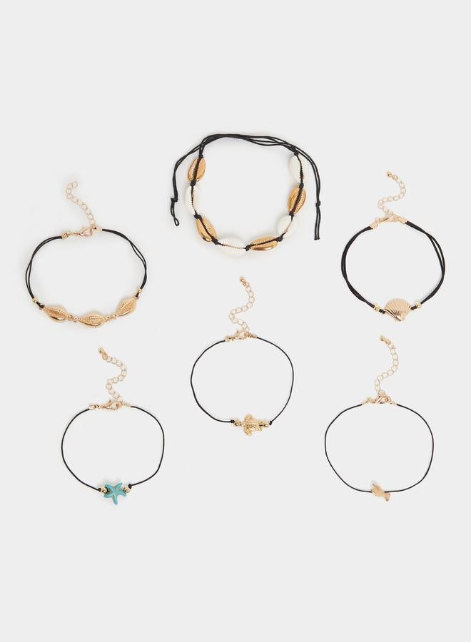 Styli Set of 6 - Shell Charm Anklet - Image 1