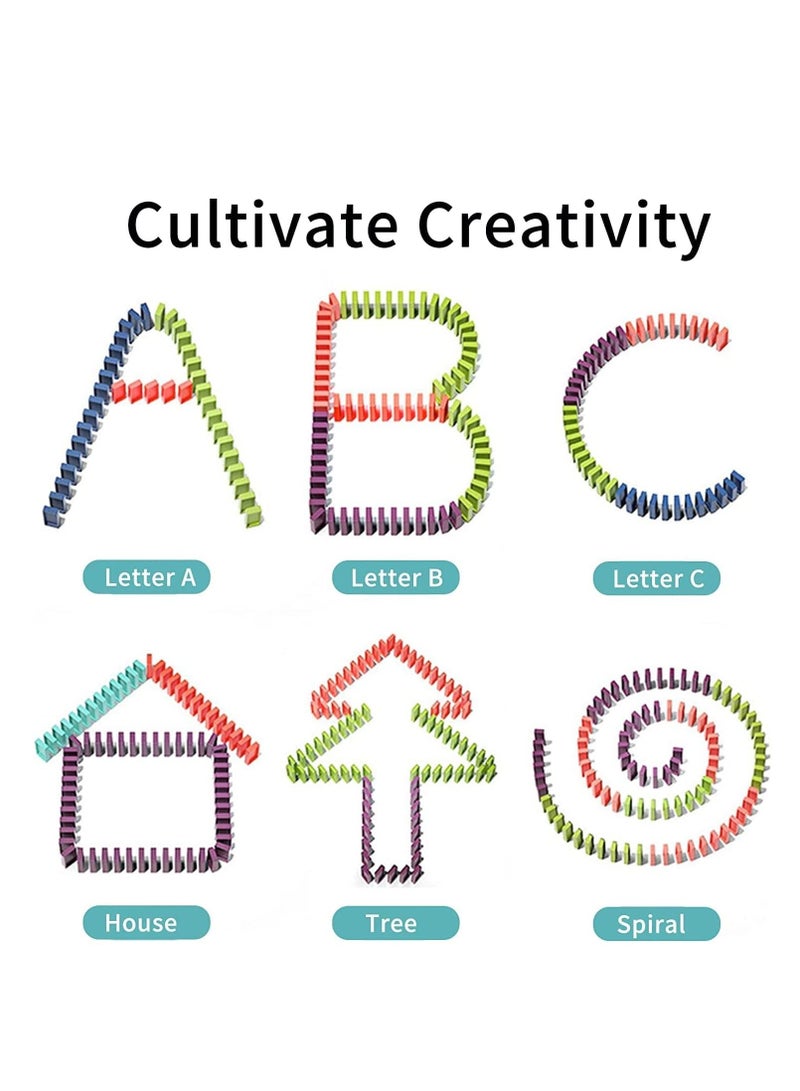 MIXDE Toy Set for Kids - 120pcs Domino Blocks Set Building and Stacking Toy, Automatic Domino Train Creative Kids Games Gift for Boy Gril Ages 3+ - Image 4