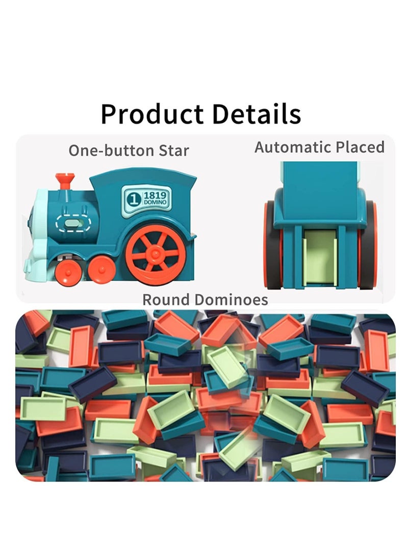 MIXDE Toy Set for Kids - 120pcs Domino Blocks Set Building and Stacking Toy, Automatic Domino Train Creative Kids Games Gift for Boy Gril Ages 3+ - Image 2