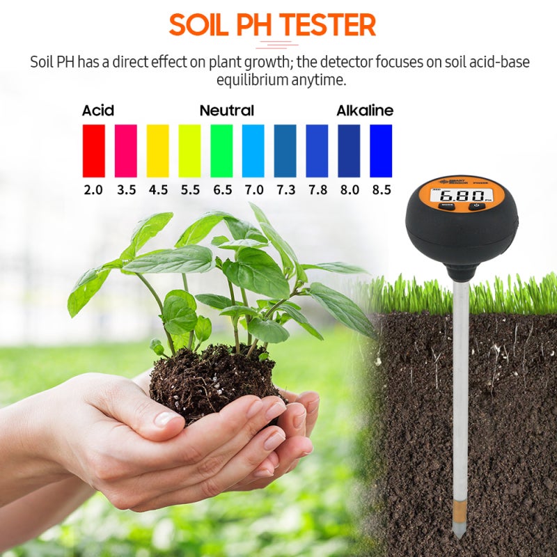 SMART SENSOR PH328 Digital Backlight Soil Tester 3 in 1 PH/ / Temperature Multifunction Portable Soil PH Test Probe Temp Humidity Meter for Agriculture Seedling Garden Planting Greenhouse - Image 4