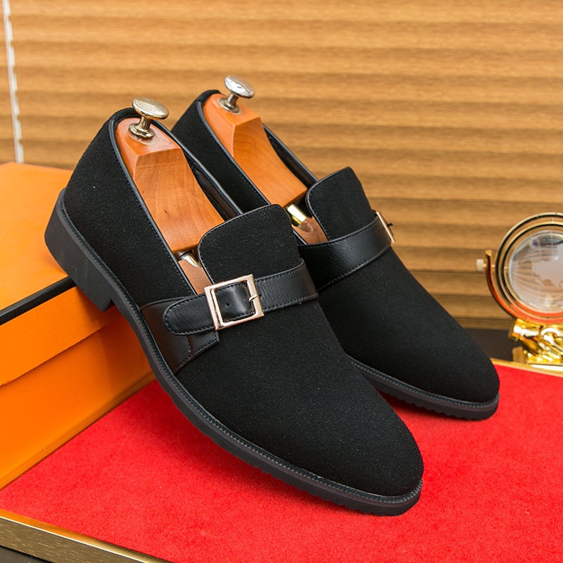 Men'S Shoes, Retro Casual Shoes, Men'S British Business Leather Shoes, Men'S Large Size Matte Solid Color Pointed Toe Formal Leather Shoes - Image 2