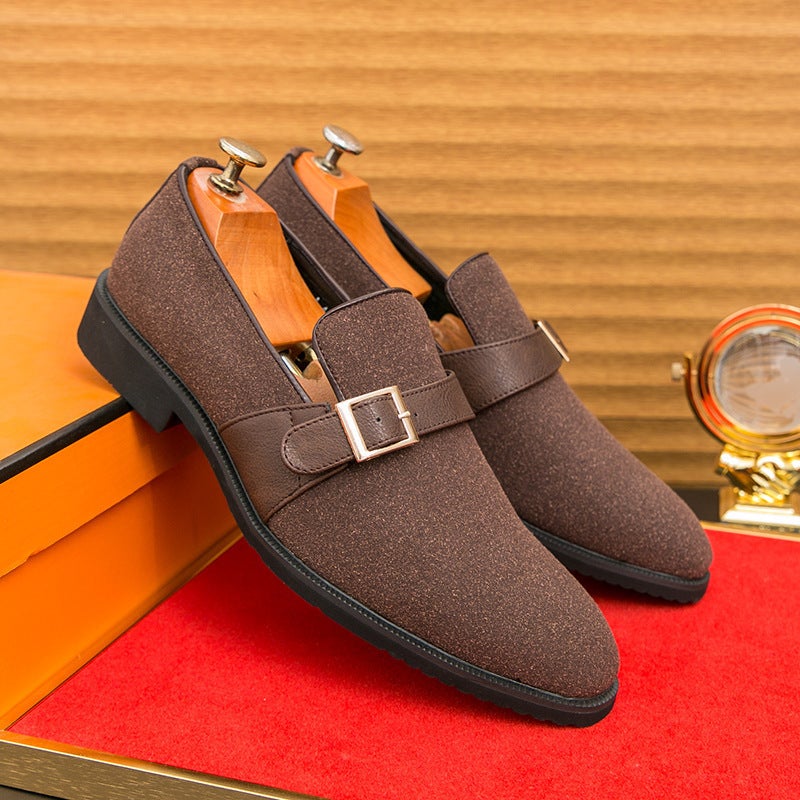 Men'S Shoes, Retro Casual Shoes, Men'S British Business Leather Shoes, Men'S Large Size Matte Solid Color Pointed Toe Formal Leather Shoes - Image 3